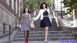 Nylon fetish mature spanking will not hear of petite pal